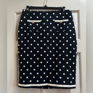 Talbots Black Polka Dot Pencil Skirt Size 4